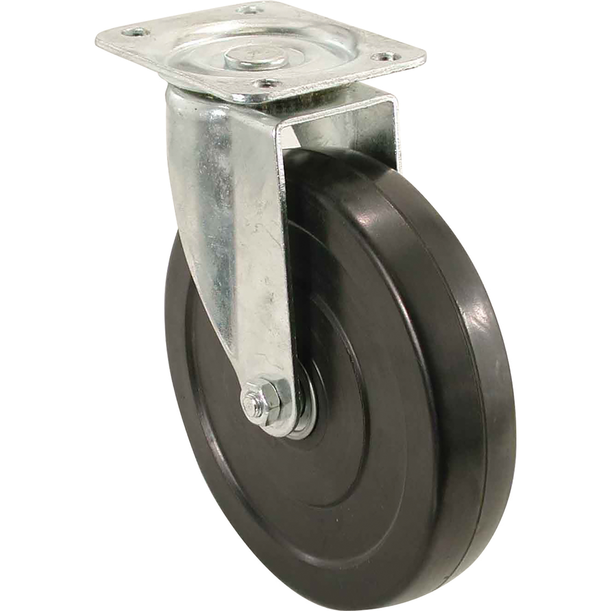 Shepherd Hardware Casters - 5in. Swivel, Soft Rubber, Plate Mount, 200-Lb. Capacity, Model# 9787